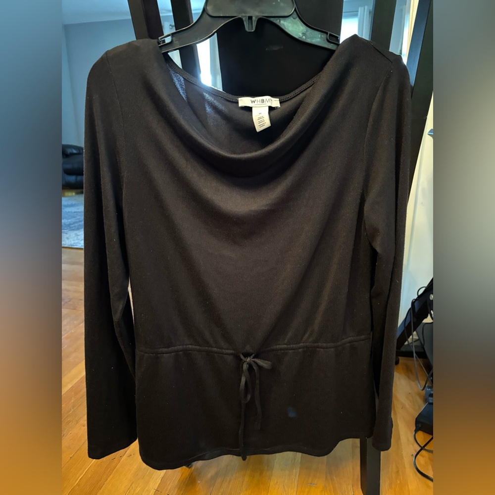 White House Black Market drawstring top in black medium.
